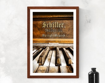 Schiller Grand Piano Prints/ Vintage Musical Instruments/Piano Prints/Gift for Pianist/Vintage Piano Wall Art/Gift for Musician/Music Decor