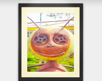 Whimsical Art/Alien Wall Decor/Alien Illustration/Alien Posters/Kids Room/Quirky Art/Aliens/Science Fiction Art/Printable Alien Wall Art