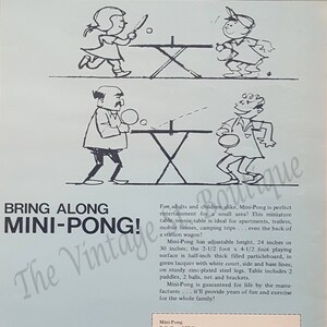 Scrapbooking / Karte machen / Handwerk liefert / druckbare / Vintage Mini Ping-Pong Werbung von Samstag Abend nach 1971 -