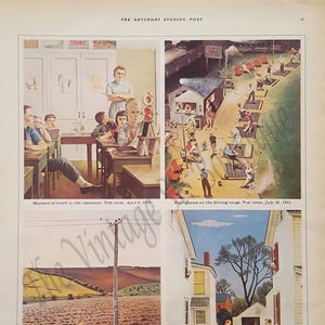 Vintage/Scrapbooking/Wykonywanie kartek/Materiały do rękodzieła/Materiały piśmiennicze/Natychmiastowe pobieranie/Sztuka w magazynach vintage Sobotni wieczór post 1971 -