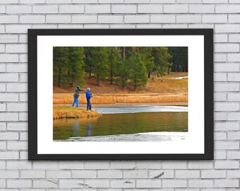 Rustic Art/ Cabin Art/ Rustic Print/ Fishing Art/ Digital Print/ Art/ Wall Art/ Landscape Art/ Fishing Painting/ Digital - You Print