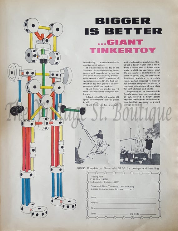 giant tinker toys vintage