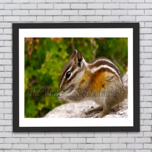 Wall Art/ Printable Wall Art/ Animal Prints/ Cabin Art/ Rural Decor/Animals/Chipmunks/Animal Decor/ Office Decor/ Home Decor/Family/