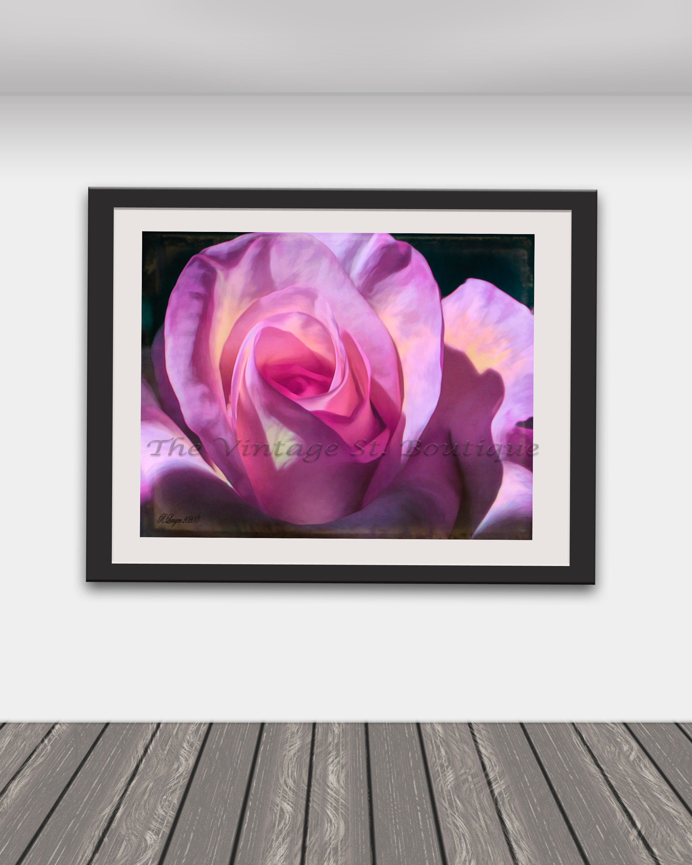 Pink Rose Flower Wall Art/Floral Wall Art/Pink Rose/Pink Rose Etsy