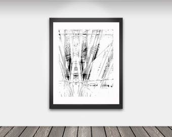 Ilustración imprimible / arte / arte retro / abstracto / arte abstracto / arte del cartel / negro y blanco / dibujo digital / arte geográfico / gráfico