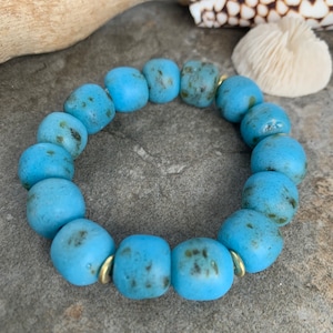Beautiful blue boho style bracelet .