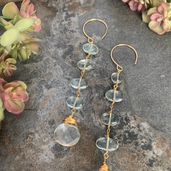 Sweet gemstone dangle earrings .