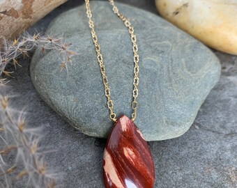 Pretty Red Creek Jasper necklace .
