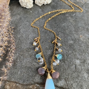 Gorgeous Spring vibe gemstone necklace .