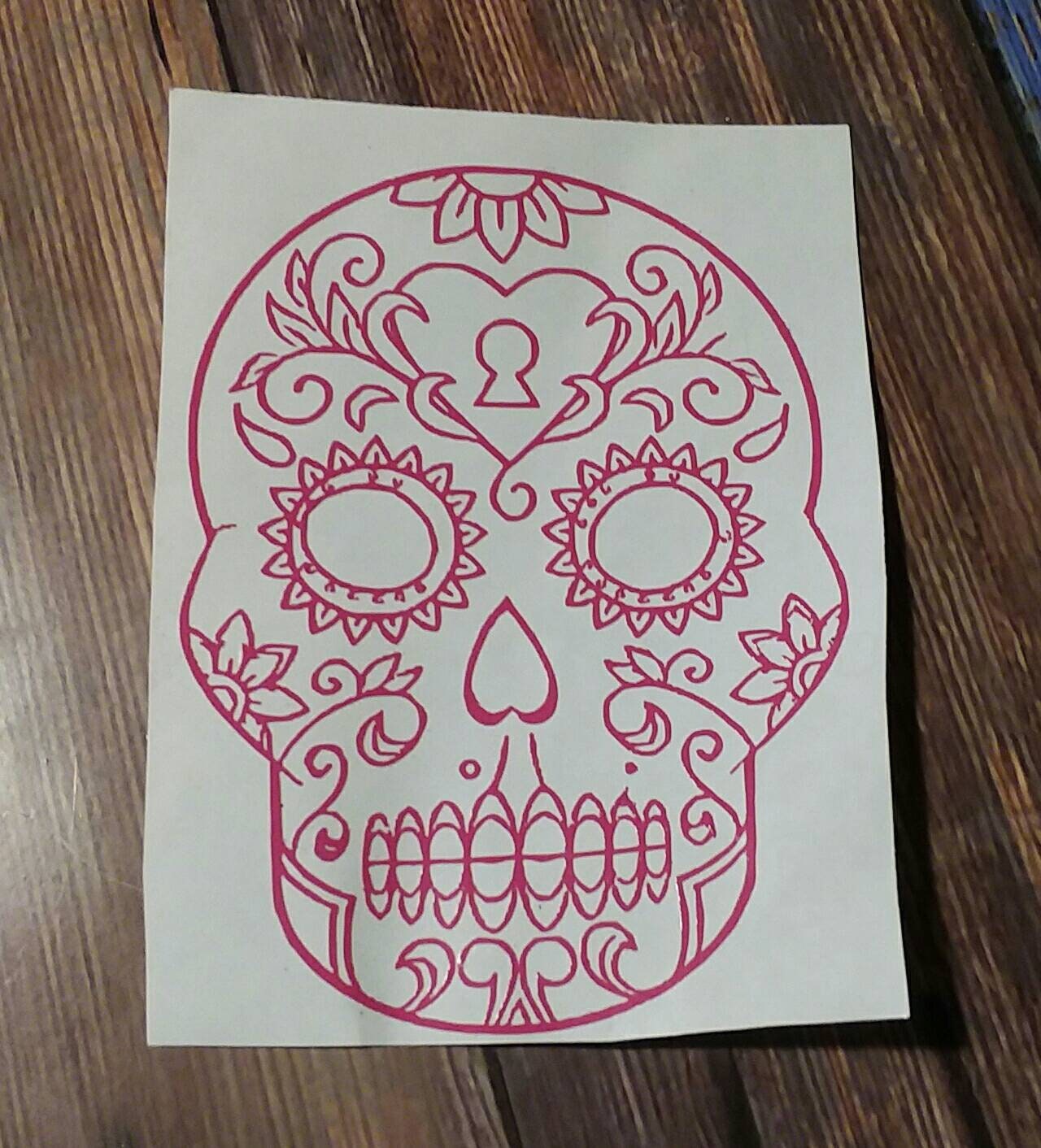 Sugar skull car decal Sugar skull Sugar skull sticker Day Etsy