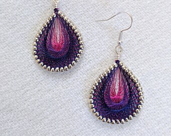 Layered Teardrop Earrings - Bisexual Pride