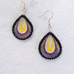 Layered Teardrop Earrings - Nonbinary Pride