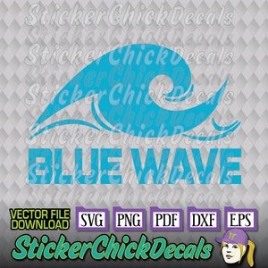 Blue Wave political vector cut file for cutting - eps svg png pdf dxf - transfer clip art - cricut silhouette scan n cut us cutter CAD