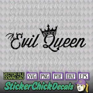Evil Queen Crown Devil Wicked vector cut file cutting eps svg png pdf dxf transfer clip art cricut silhouette scan n cut us cutter CAD