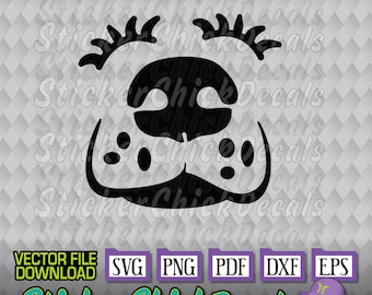 Cute Dog Face SVG snoot lashes vector cut file- eps svg png pdf dxf transfer clip art cameo cricut silhouette scan n cut us cutter CAD