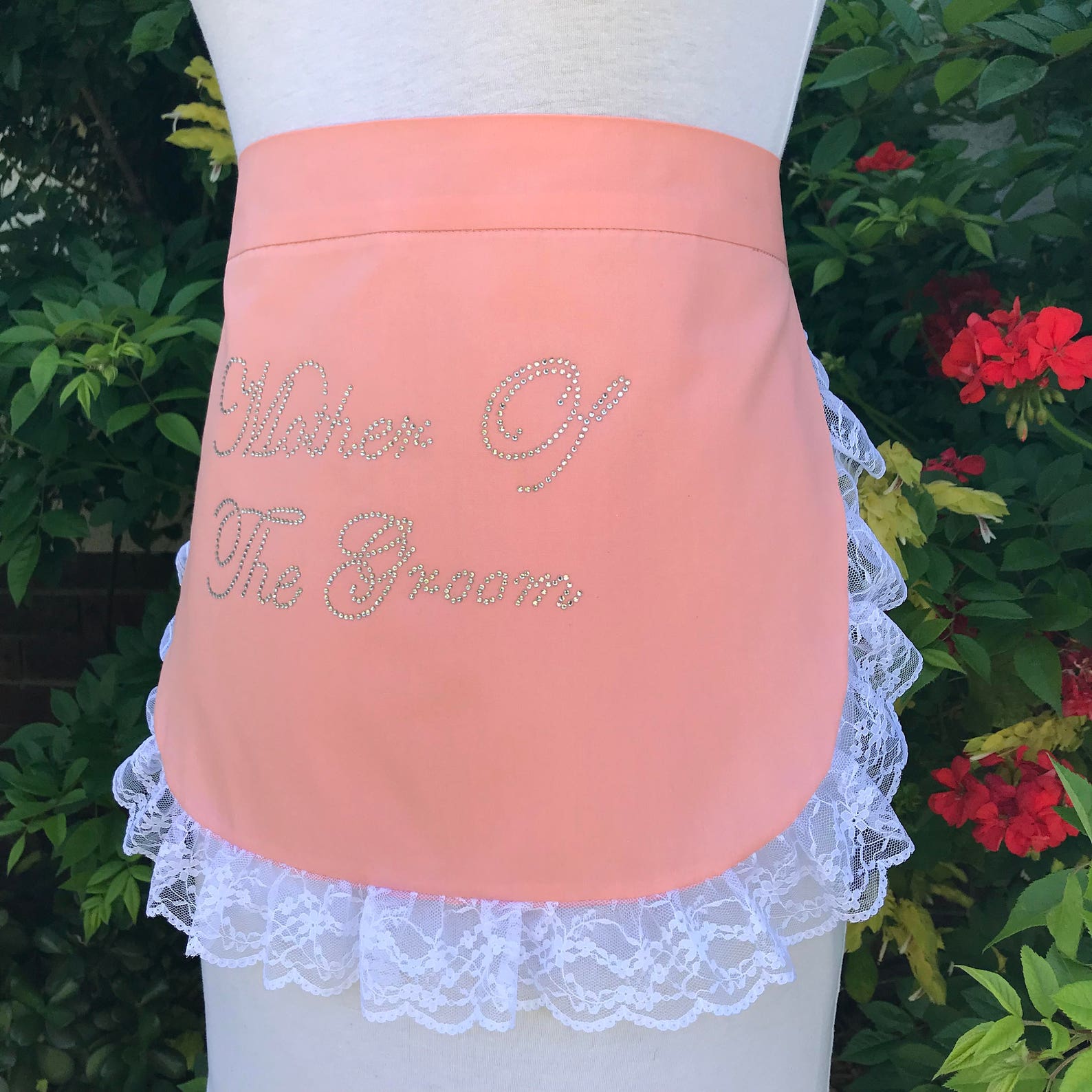 Bridal Shower Apron Made to order Coral Etsy