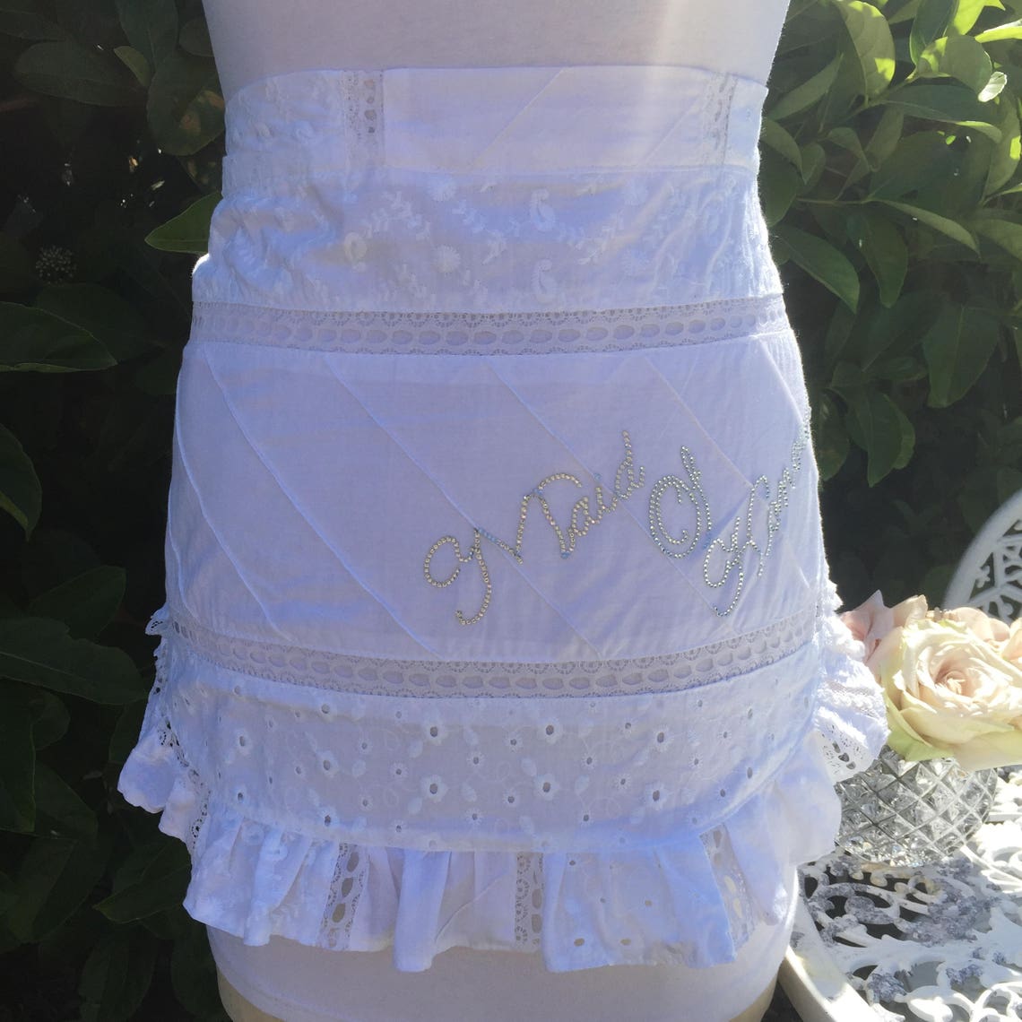 Bridal Shower Apron Made to Order White Crochet Etsy