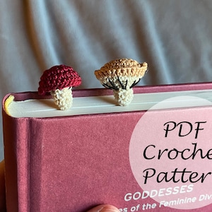 Mushroom Bookmark PATTERN // Cottagecore Crochet Bookmark Pattern