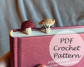 Mushroom Bookmark PATTERN // Cottagecore Crochet Bookmark Pattern