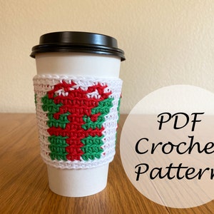 Christmas Presents Cup Cozy // Reusable Christmas Cup Koozie Pattern // Crochet Pattern