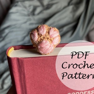 Paw Print Bookmark PATTERN // Animal Crochet Bookmark Pattern