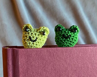 Frog Bookmark // Cottagecore Crochet Bookmark READY TO SHIP