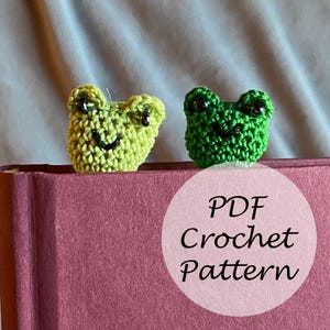 Frog Bookmark PATTERN // Cottagecore Crochet Bookmark Pattern