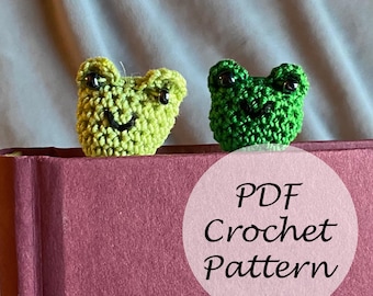 Frog Bookmark PATTERN // Cottagecore Crochet Bookmark Pattern