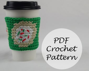 Sugar Cookie Cup Cozy // Reusable Winter Mug Cozy Pattern // Crochet Pattern