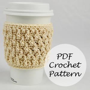 Alpine Cup Cozy Pattern // Easy Beginner Coffee Cozy Crochet Pattern
