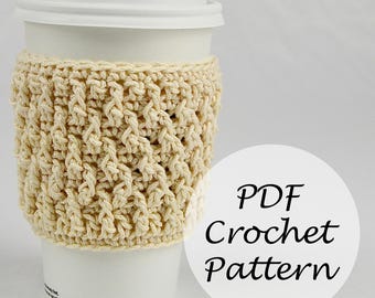 Patrón de ganchillo fácil para principiantes para funda de taza de café // Patrón de funda de taza alpina