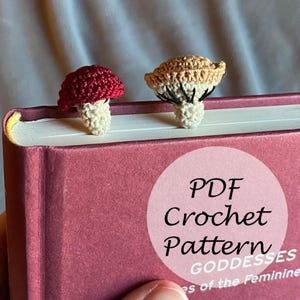 Mushroom Bookmark PATTERN // Cottagecore Crochet Bookmark Pattern