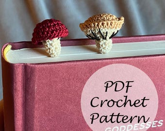 PATRÓN DE MARCAPÁGINAS DE HONGO // Patrón de marcapáginas de crochet estilo Cottagecore