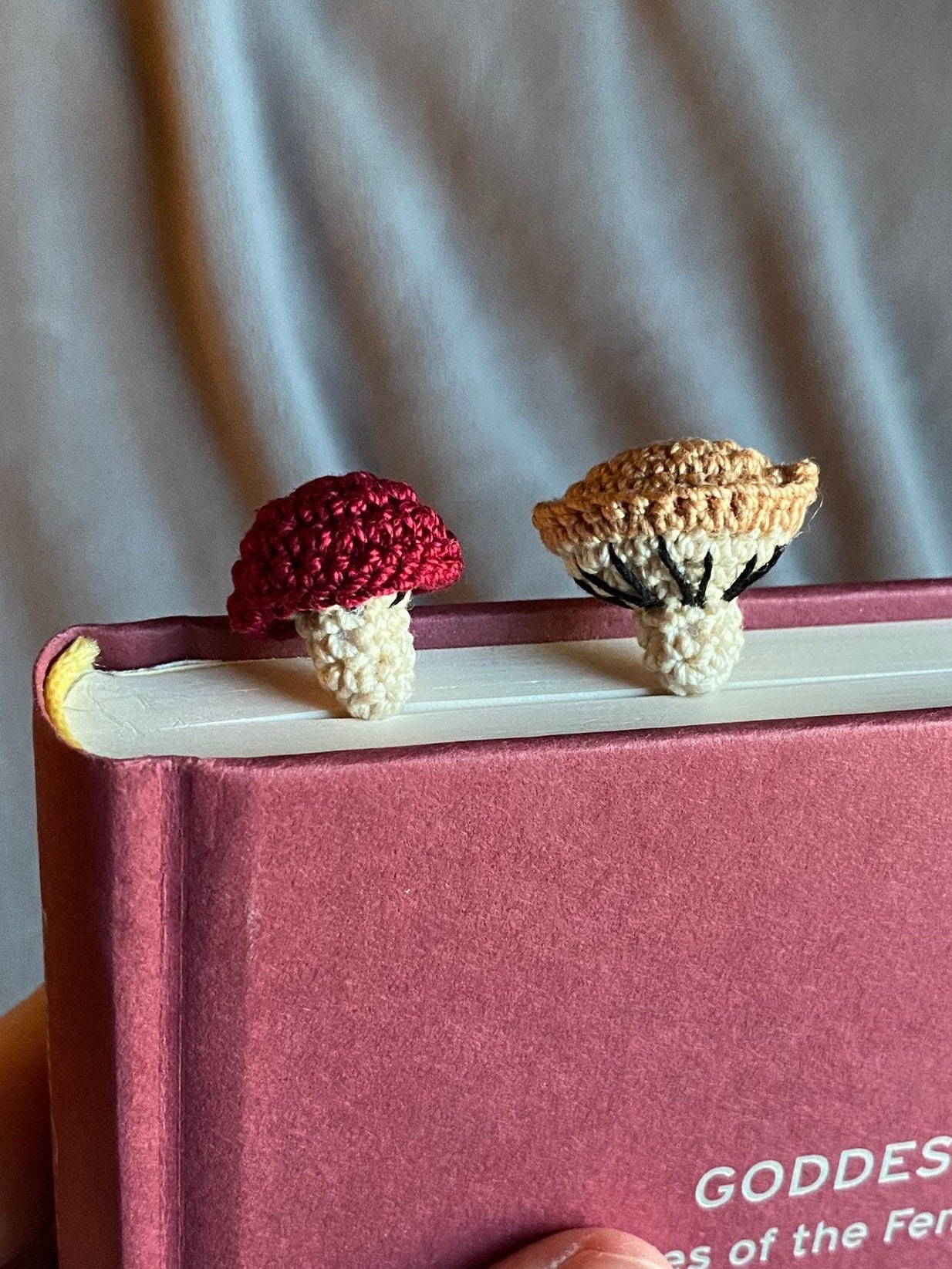 Mushroom bookmark with tassel, retro mushroom bookmark, book lover gift,  cottage core bookmark