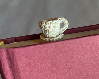 Teacup Bookmark // Cottagecore Cozy Crochet Bookmark READY TO SHIP