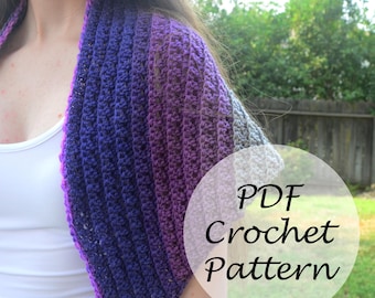 Easy Crochet Shawl // Fall Fashion Triangle Scarf Pattern // Autumn Sunset Shawl Crochet Pattern