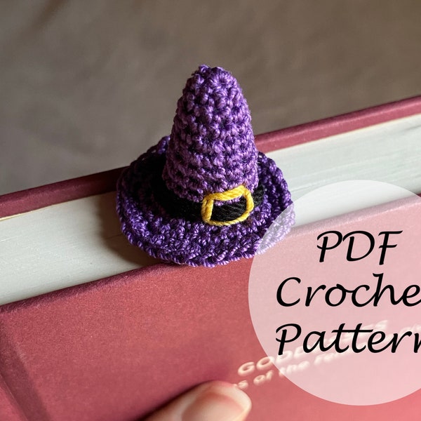 Witch Hat Bookmark PATTERN // Halloween Crochet Bookmark Pattern