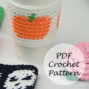 Pumpkin Cup Cozy // Reusable Fall Mug Cozy Pattern // Crochet Pattern