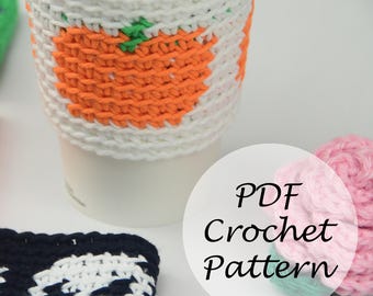 Pumpkin Cup Cozy // Reusable Fall Mug Cozy Pattern // Crochet Pattern
