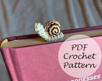 Snail Bookmark PATTERN // Cottagecore Crochet Bookmark Pattern