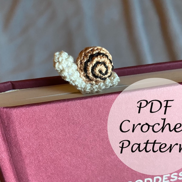 Snail Bookmark PATTERN // Cottagecore Crochet Bookmark Pattern