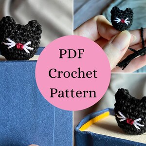 Black Cat Bookmark Crochet Pattern // Halloween Crochet Bookmark Pattern