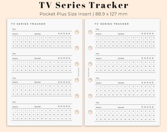 TV series tracker Insert Pocket Plus, TV series log printable planner insert for Pocket XL size, Movie Tracker Printable Insert pdf