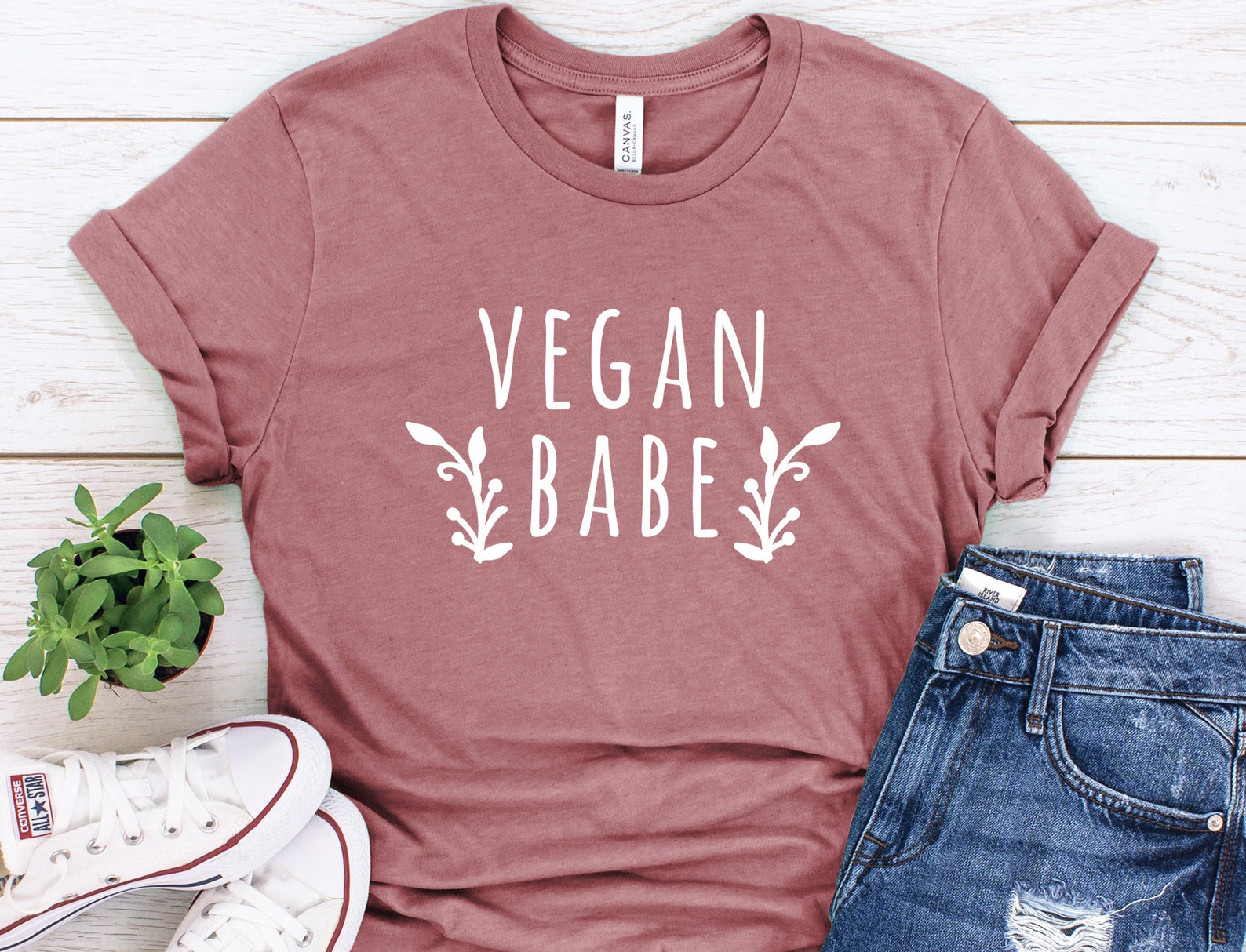 Vegan babe shirt vegetarische korte mouw shirt met citaat