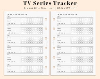 TV series tracker Printable Pocket Plus Insert , TV series log Planner printable for Pocket XL size, Movie Tracker Printable Insert pdf