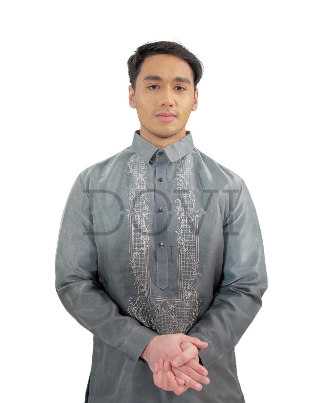 Grey Tagalog Sophisticated Gray Ombre Barong Tagalog - Modern Filipino Formal Wear ...