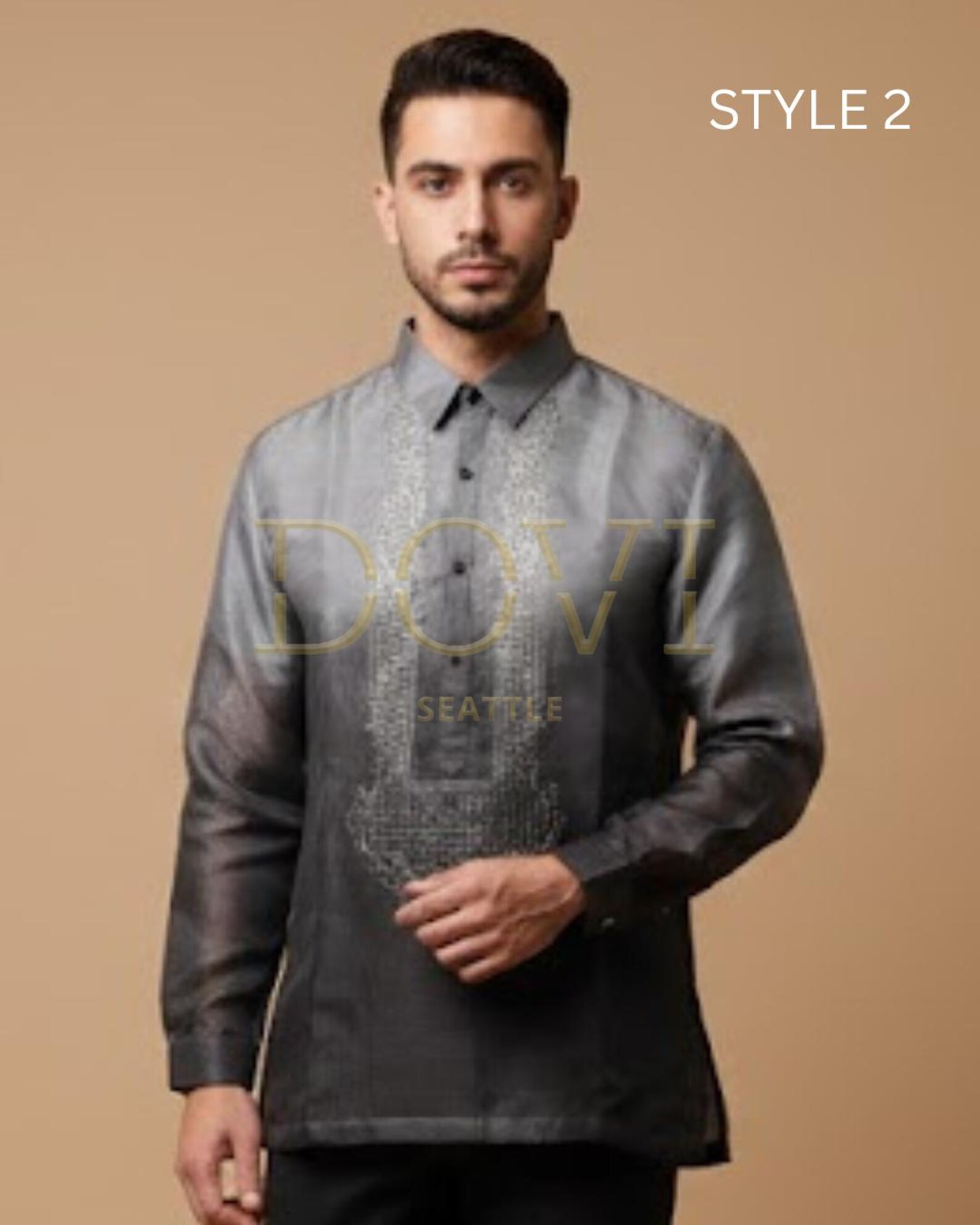 Grey Tagalog Sophisticated Gray Ombre Barong Tagalog - Modern Filipino Formal Wear ...