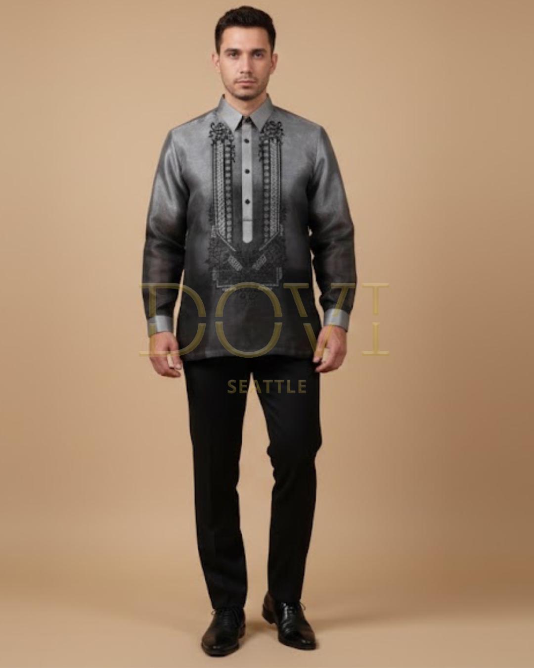 Grey Tagalog Gray Ombre Barong Tagalog - Modern Filipino Formal Wear - Etsy