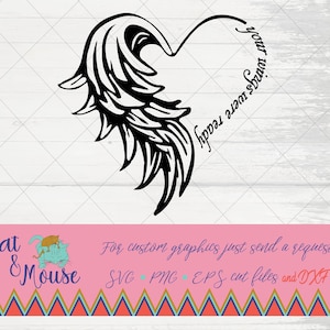 je vleugels waren klaar hart engelenvleugels SVG; Cricut Cut-bestanden; SVG; Shirt-SVG; clipart: