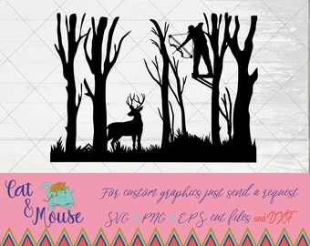 Download Deer In Trees Svg Etsy
